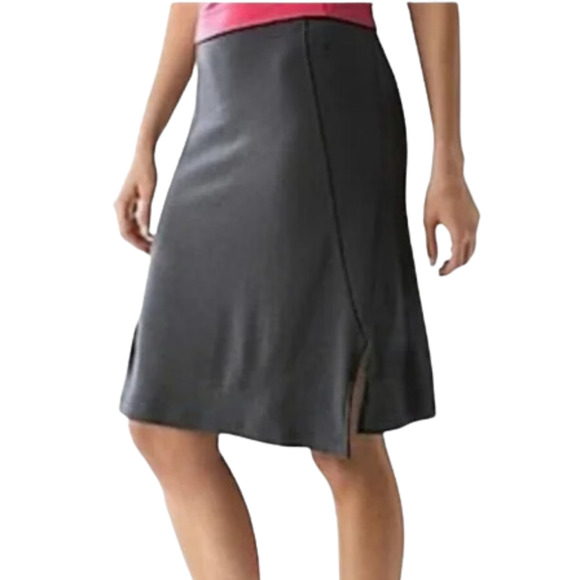 SMARTWOOL Grey Merino Wool Sanitas Asymmetrical A-Line Skirt Women's Medium - Picture 1 of 6
